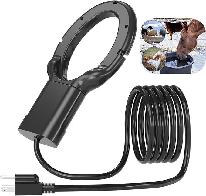 500W De-icer Submergible Bird Bath Heater Aluminum Cast for Livestock Poultry Horses, Cows, Birds, Wildlife Drinking Indoor Outdoors in Winter with 10 Foot Cord Birdbath Water Heater