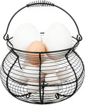 Egg Collecting Basket - Vintage Woven Wire Organizer, Chicken Egg Basket, With Handle Counter Ovum Holder | For Kitchen Counter Farmhouse Garden Harvest Fruit Vegetable Easter Festival