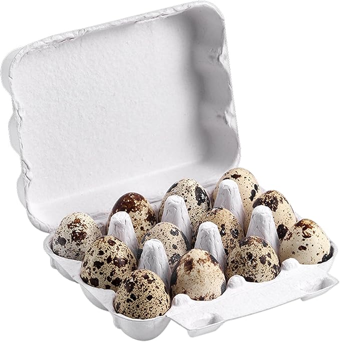30 Pack Quail Egg Cartons, 3x4 Dozen Egg Carton, Blank Natural Pulp Eggs Container Holder Reusable for 12 Count Quail Huevo Storage Strong Tray for Refrigerator