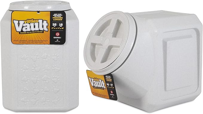 Gamma2 Vittles Vault Stackable Dog Food Storage Containers (Up To 60 Pounds) and Gamma2 Vittles Vault Dog Food Storage Container (Up To 35 Pounds)