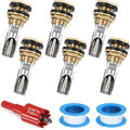 8-Pack Pig Nipple Waterer for Barrel Kit, Stainless Steel Automatic Pig Water Nipple with Brass Water Tank Connector and Installation Hole Opener for Hog/Goat/Sows Piglets