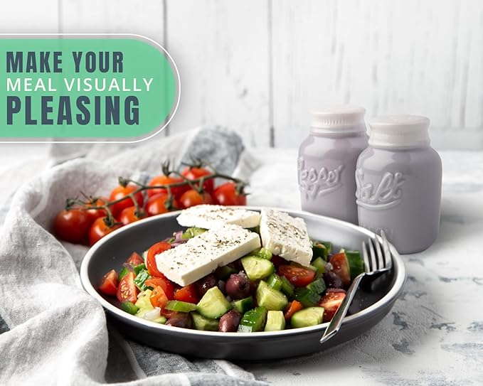 Comfify Mason Jar Salt & Pepper Shakers – Aqua Grey Ceramic – Rustic Shabby Chic Kitchen Decor