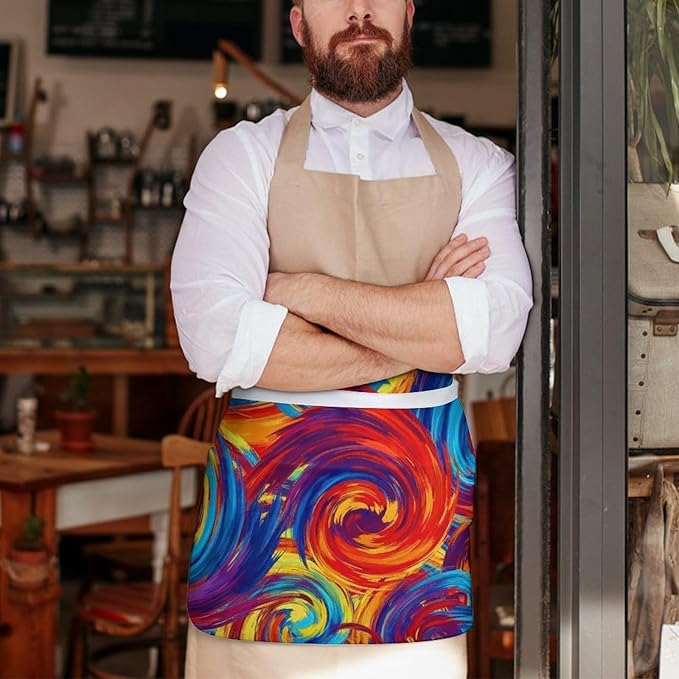 Half Apron with 3 Pockets Chef Cooking Kitchen Restaurant Aprons for Women Men