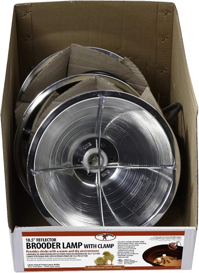 Little Giant® Brooder Reflector Lamp | Heat Lamp for Baby Chicks | 10.5 inch | 250 Watt | Egg Heat Light