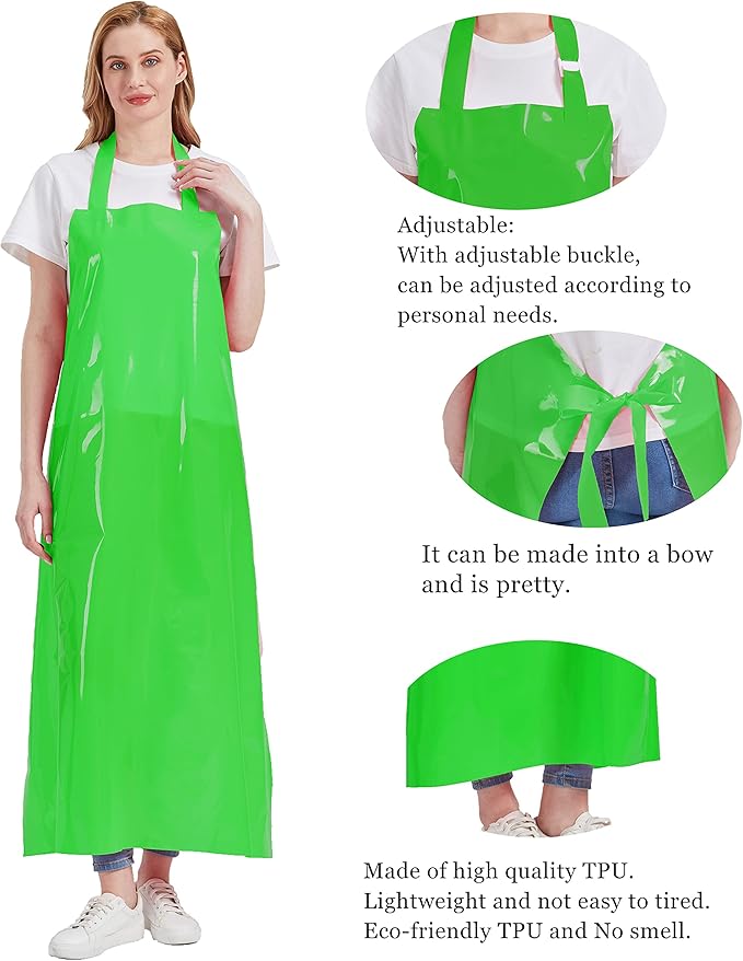 Nanxson TPU Waterproof Apron Lightweight Work Apron with Adjustable Buckle for Pet Bathing,Dishwashing,Butchers,Housework