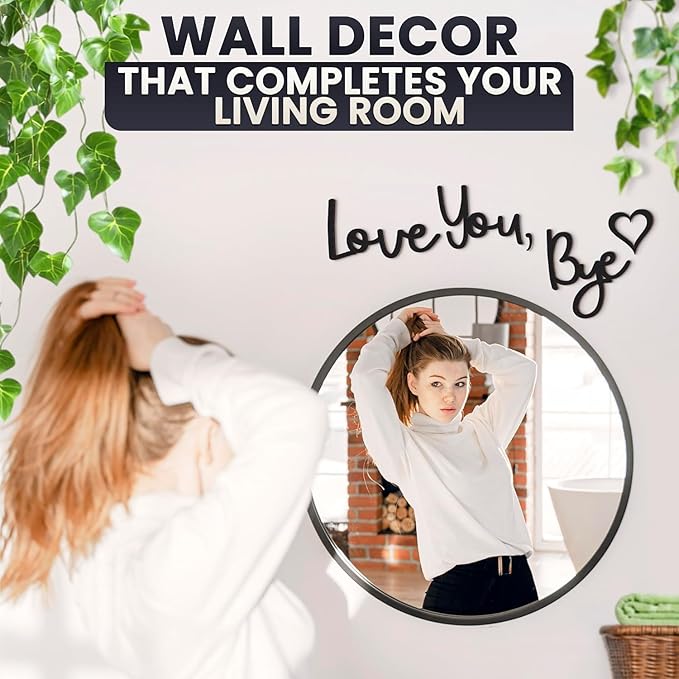21.6" Love You Bye Sign Above Door Decor - Wall Sign Door Decorations, Good for Inside and Outside Use, Lightweight and Easy to Install Farmhouse Wall Art, Suitable for Hallway and Living Room