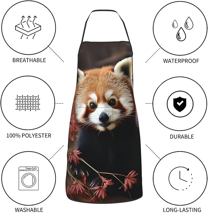 Kitchen Aprons for Men Women Waterproof Apron with 2 Pockets Tropical plants and parrots Apron Adjustable Bib Aprons