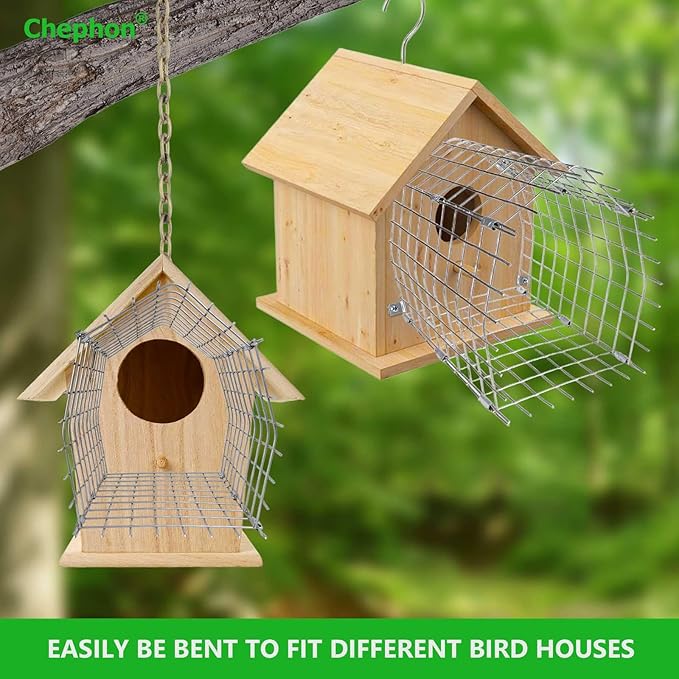 Bluebird House Predator Guards 2 Pcs, Strong Metal Wire Birdhouse Entrance Protector Guard Bird House Protector Guards for Eastern Bluebird Box (Square)