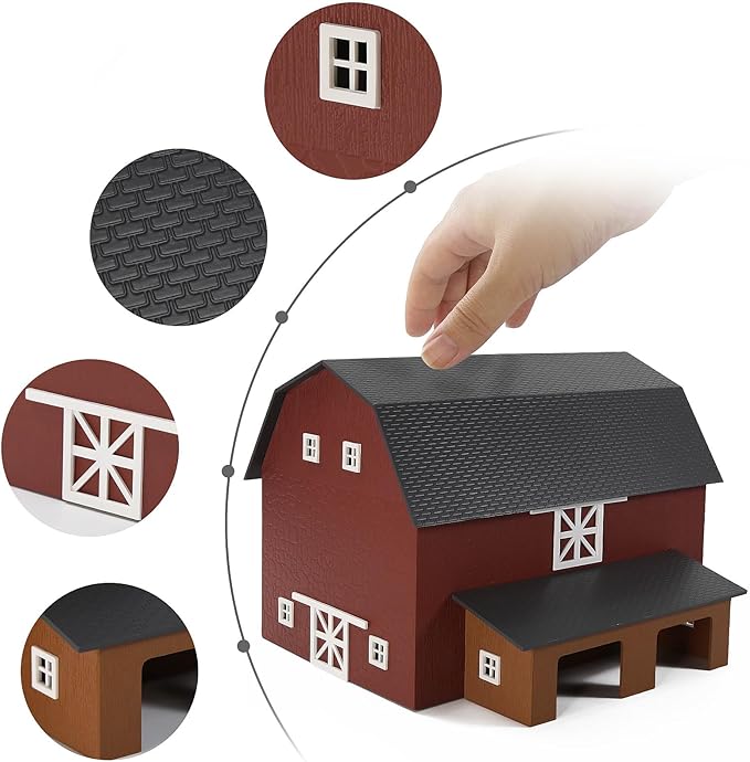 HO Scale Deluxe Barn Chicken Coop – Unbuilt Farm Building Kit for Model Layout (Brown)
