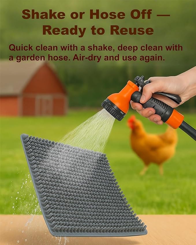 6-Pack Washable Chicken Nesting Pads for Chicken Coop, 13x11in Reusable Nest Box Liners, Trim-to-Fit Open-Grid Bedding for Cleaner Eggs, Heavy-Duty Poultry Supplies (Green)