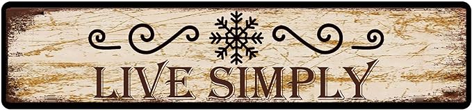 Metal Sign Live Simply Vintage Retro Tin Aluminum Sign - Kitchen Home Garden Wall Bar Cafe Decor 16x4 inch