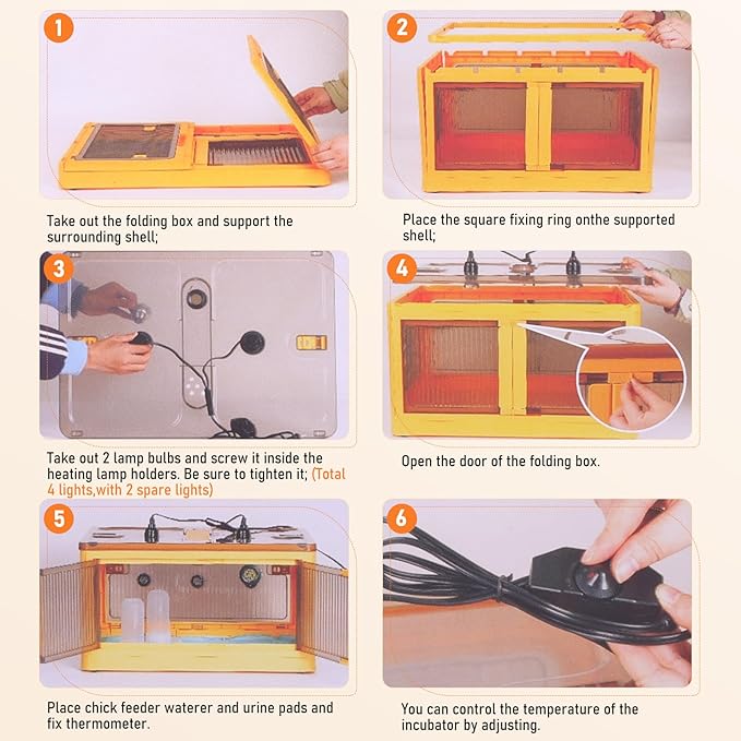 Chicken Brooder Box for Chicks with Feeder and Waterer, Chicken Brooder Heater Warms up to 30 Chicks, Poultry Breeding Box Suitable for Chick Duckling Parrot Lizard (28" L x 19" W x 15" H)