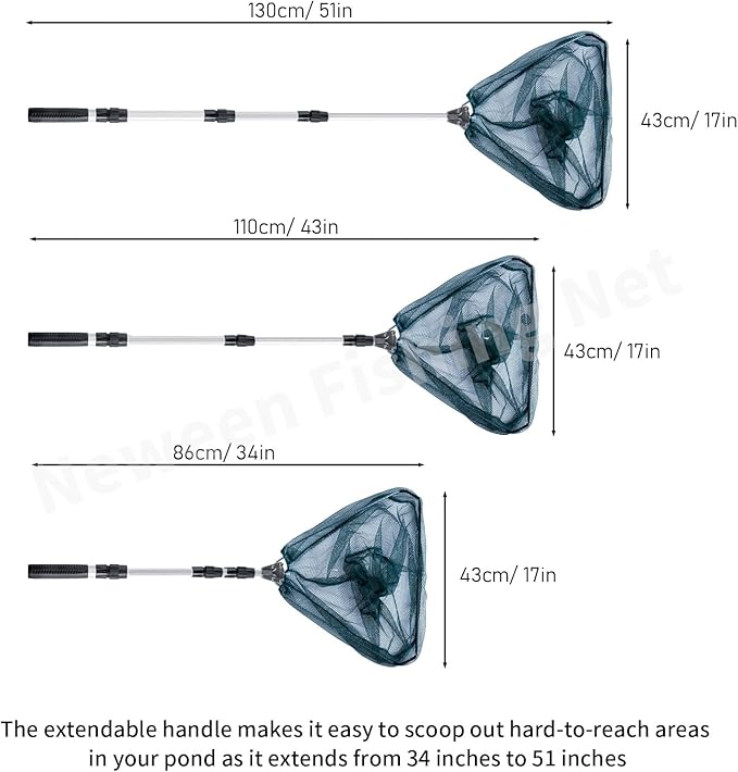 Neween Fishing Net, Foldable Collapsible Telescopic Fish Landing Net, Durable Nylon Material Mesh Landing Net for Easy Catching or Releasing for Trout