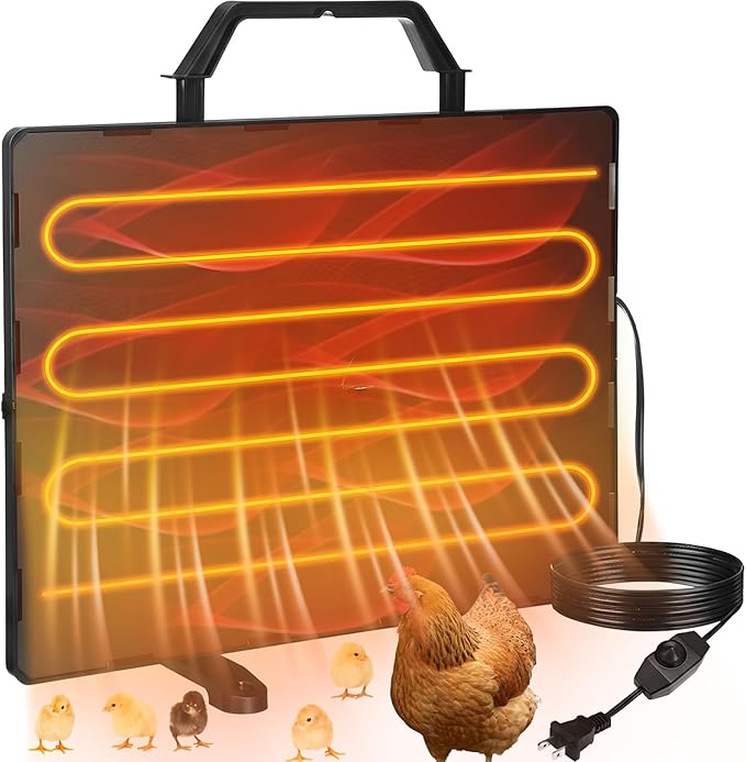 Chicken Coop Heater for Winter 15.7x11.8 Inch 160W Radiant Heat Panel Fire Proof Adjustable Temp Brooder Heat Plate for Chicken Kitten Puppy Pets Animals