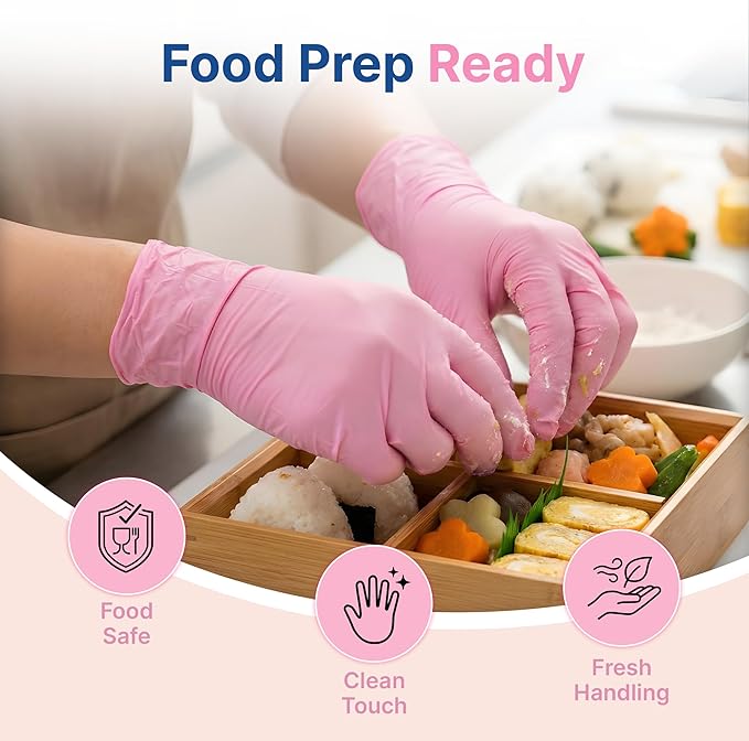Schneider Nitrile Exam Gloves, 4-mil Medical Gloves Disposable Latex Free, Powder Free, Food Safe Glove for Examination