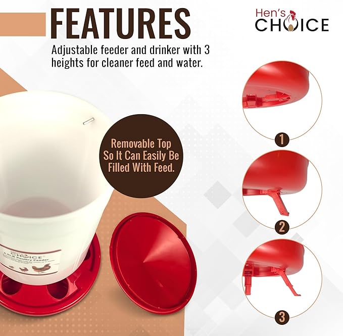 Hen's Choice™ Chick Feeder and Waterer Set, 6.5 lb Feeder, 1.5 L Waterer