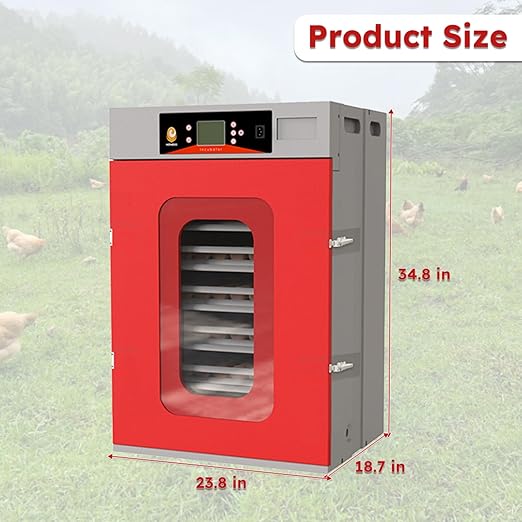Cabinet Incubator for Hatching Eggs,400 Eggs Incubator with Automatic Egg Turning and Humidity Control,Commercial Large Cabinet Hatcher for Chicken, Duck, Quail,Birds Eggs (Red,400-Egg)