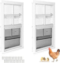 COLORPAPA 2 Pack Shed Windows,12" x 18" Flush Mount Small Window,Sliding Windows with Tempered Glass and Fiberglass Screen Shed, Chicken Coop, Playhouse, Household, Garage, Barns (White)
