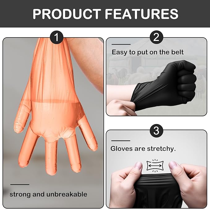 50 Disposable Field Dressing Gloves Veterinary Insemination Rectal Long Gloves, Extra Long Sleeve Full Arm