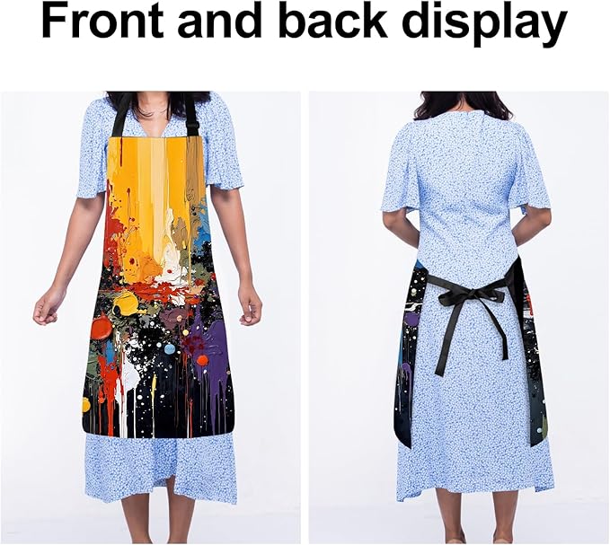 Apron Adjustable Waterproof with Two Deep Pockets Wowen men for Summer BBQ Pool Parties & Resorts