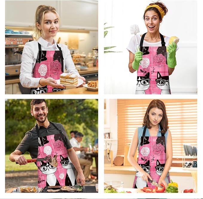 Apron Adjustable Waterproof with Two Deep Pockets Wowen men for Summer BBQ Pool Parties & Resorts