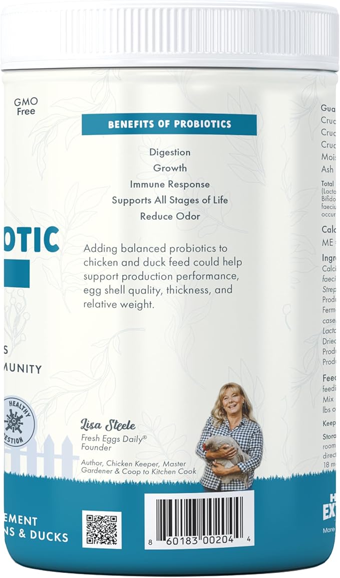Fresh Eggs Daily Poultry Probiotics Feed Supplement – Natural Digestive & Immune Support for Chickens & Ducks – Enhances Egg Quality & Reduces Odor – 1 lb