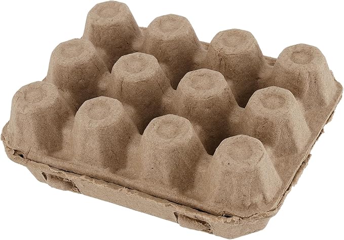 JEUIHAU 50 PCS Quail Egg Pulp Cartons Bulkj, 3 x 4 Square Paper Pulp Dozen Quail Eggs Cartons Cheap Bulk, Egg Holder for 12 Count Quail Egg, Home, Farmhouse