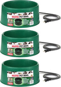 Farm Innovators P-60 1.5 Gallon 60 Watt Heated Pet Water Bowl, Thermostatic Control & Anti Chew Cord, Green (3 Pack)