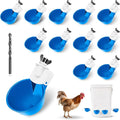 Chicken Water Cups 12 Pack, Automatic Filling Waterer Feeder Bowl, Gravity Poultry Watering System, Chicken Water Dispenser, Chicken Coop Accessories for Hens, Duck, Goose, Turkey (Blue)