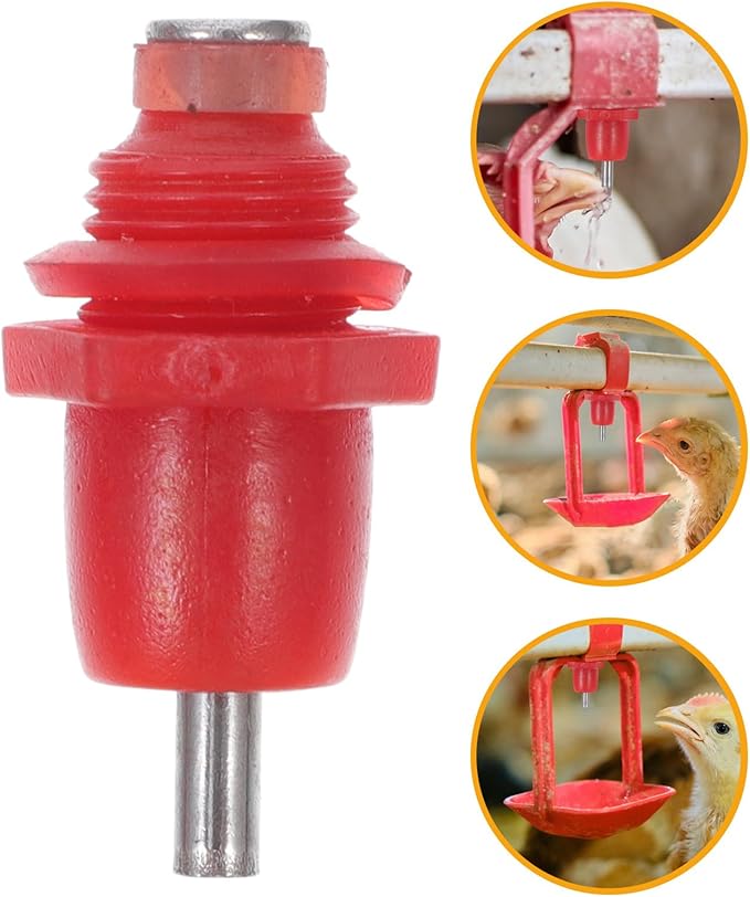 20pcs Automatic Chicken Waterer Nipples with Spring Head Poultry Water Drinker for Farm and Backyard Use Sturdy Chicken Water Feeding System for Quail