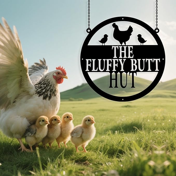 Custom Chicken Coop Metal Sign, Personalized Chicken Coop Sign for Outside, Custom Metal Hen House Farm Signs, Chickens Hen House Farmhouse Wall Art Decor