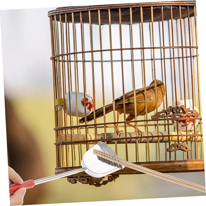 2pcs Bird Cage Cleaning Tools Set Random Brush and Shovel for Pet Parrots and Birds Handle Design for Easy Use Multi-Function Supplies Environment