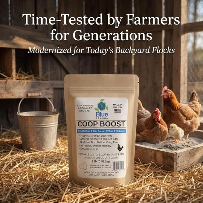 Coop Boost Ultra-Soft Wood Ash for Chickens | Natural Chicken Dust Bath & Coop Additive | Moisture Absorber, Odor Control, Bedding Booster | Safe DE Alternative | 2 lb Bag