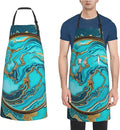 Waterproof Apron Adjustable Bib for Women Men Vintage Nautical White Ship Cooking Aprons Chef Bibs with 2 Pocket