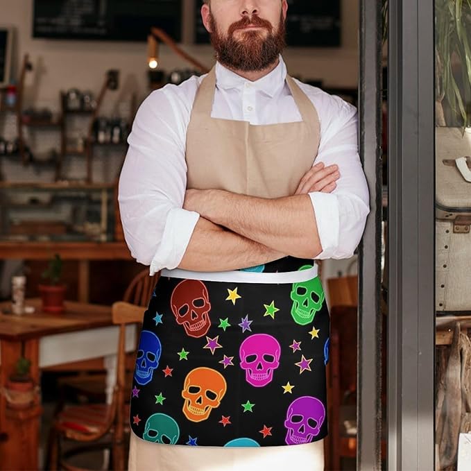 Unisex Half Waiter Waist Short Apron Waterproof Chef Works Waitress Aprons