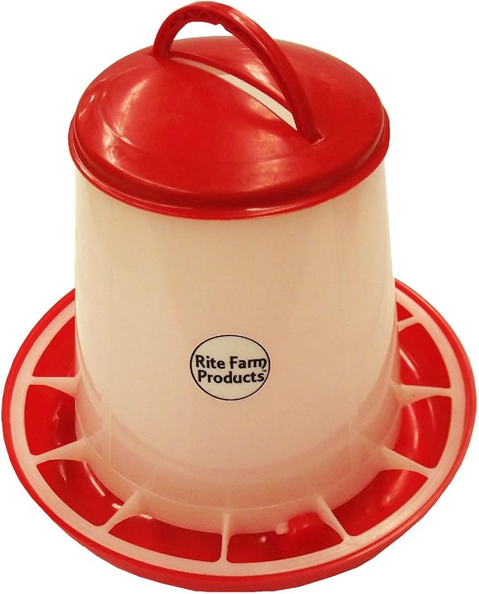 Rite Farm Products Small HD 2 Pound Chicken Feeder LID & Handle Poultry Chick