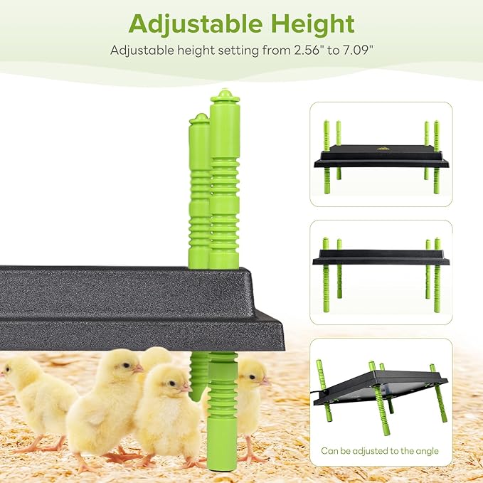 Chick Brooder Heating Plate -16 x 22 Inch Chicken Brooder Heater Plate for Chicks with Adjustable Height & Angle - 50W Safer Than Brooder Lamp Warms Up to 50 Chicks