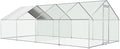 Large Metal Chicken Coop Walk-in Poultry Cage Chicken Runs for Yard with Coverd Chicken Pen for 40 Chickens Duck Rabbit House Outdoor