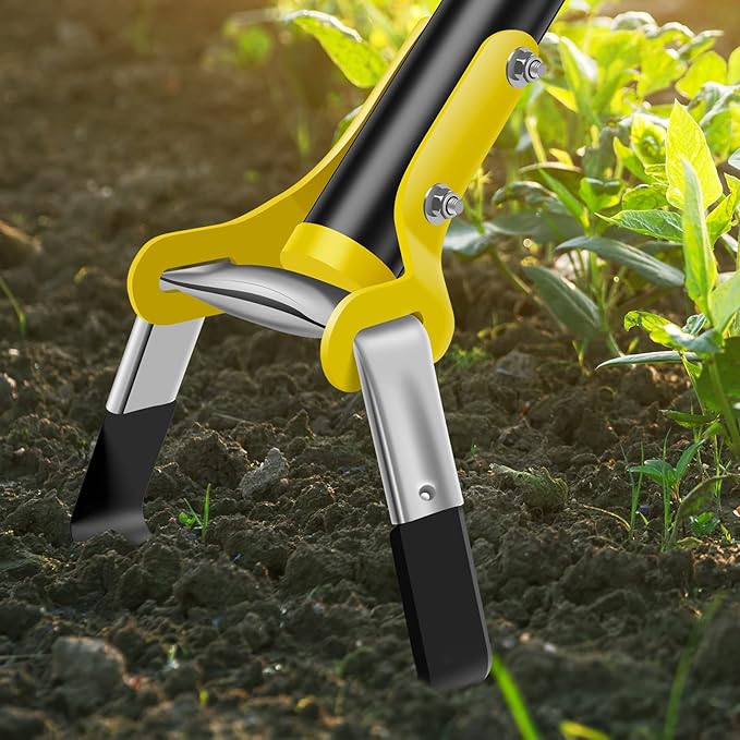 Garden Hoe Tool 1.2/1.6M Stainless Steel Incisive Stirrup Loop Hoe with Triangle Head and Long Handle Ergonomic Weeding Tool for Backyard Courtyard Vegetable Farm Planting .(4 Sections 1.6m)