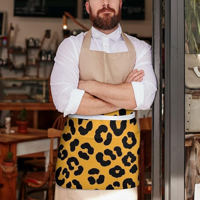 Server Apron with 3 Pockets Waist Waiter Waitress Half Apron Short Aprons