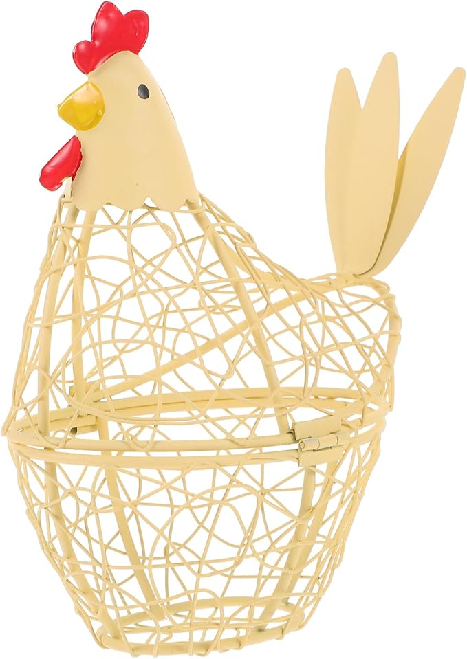 PRETYZOOM Chicken Basket for Eggs Wire Egg Holder Farm Fresh Egg Storage Container Decorative Chicken Styling Decoration for Kitchen and Dining