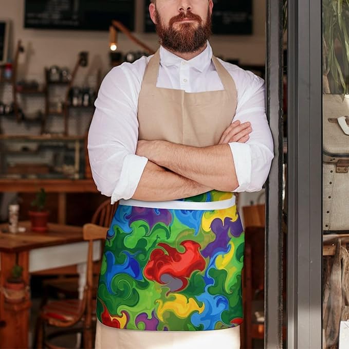 Short 3 Pockets Waist Waiter Waitress Half Apron Waterproof Chef Aprons