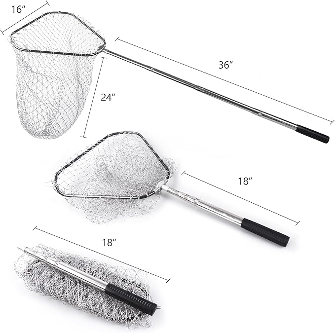 Chicken Catching Net Bird Net with Telescoping Pole, Strong Stainless Handle Full Extended to 48 Inches