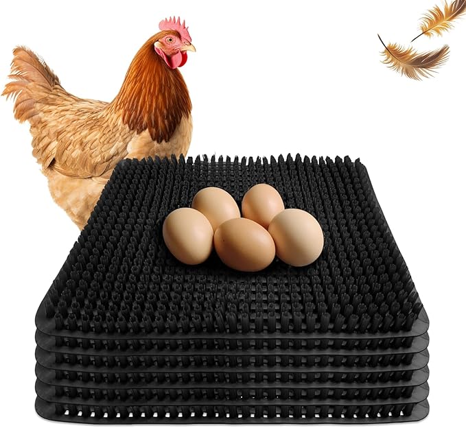 Washable Nesting Pads for Chicken Coop, Chicken Nesting Boxes for Laying Eggs, Laying Pads for Hens, Reusable Nest Mats, Black 6 Count