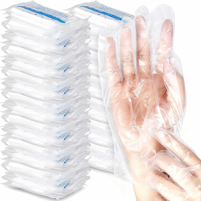 Mifoci 10000 Pcs Plastic Disposable Gloves, Clear, One Size Fits Most, Suitable for Food Handling, Cooking, Cleaning, and More