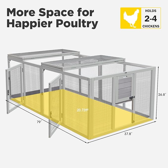 Aivituvin Chicken Coop Run Extension Rabbit Enclosure Outdoor Duck Hen Playpen