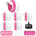 Chicken Feeder Port, 6 Pack Chicken Feeders No Waste with 6 Lids 1 Drill Bit, DIY Automatic Poultry Feeder Cups Kit, Chicken Bucket Feeder for Barrels (Pink)