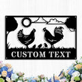 Custom Chicken Coop Metal Sign, Personalized Chicken Coop Sign for Outside, Custom Metal Hen House Farm Signs, Chickens Hen House Farmhouse Wall Art Decor