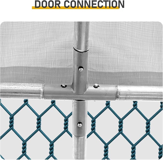 Chicken Coop Walk-in Chicken Run Heavy Duty Poultry Cage with Waterproof Cover, Large Metal Outdoor Pet Rabbit Duck Dog House for Small Animals,Backyard, Yard, Farm, Patio,Silver 10'Lx10'Wx6.6'H
