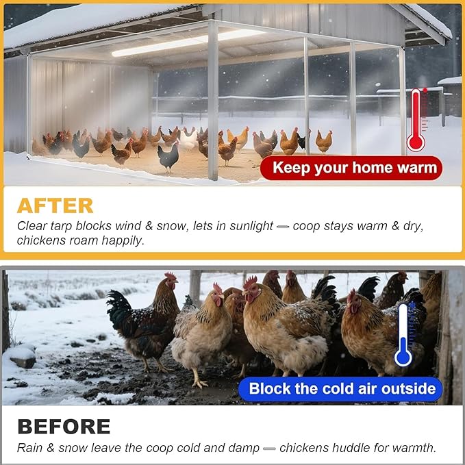 Water Coops Roof Cover Tear Edges and Long Rope for Porch Livestock Shelter Farm Livestock Cover